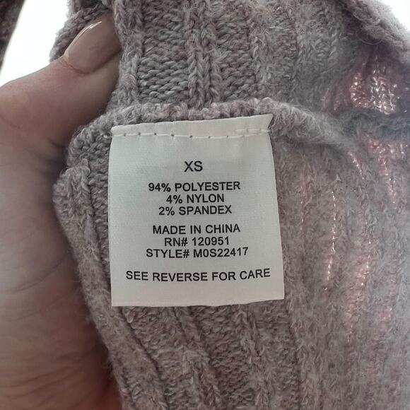 Mauve Crew Neck Horizontal Ribbed Super Soft Sweater - XS - Picture 7 of 9